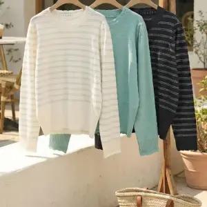 [옷자락]여자 봄 여름 데일리 얇은 루즈핏 긴팔 니트