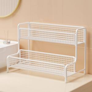 욕실 화장품 수납 랙 소형 세면대 다층 정리대 금속 재질 설치 불필요 보관함