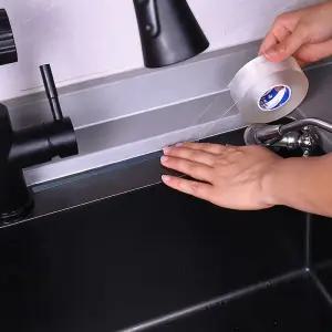 방수 강력접착 실리콘 투명 테이프 싱크대 변기 욕실 싱크대 다용도 클리어겔 실리콘 변기 줄눈 마감