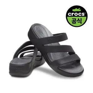 여성 CROCS BOCA STRAPPY WEDGE W BK (26SWSD207434)