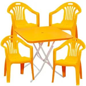 CP 플라스틱 노랑 에덴 의자 사각 테이블 세트 포차 포장마차 탁자 편의점 야외 행사 학교