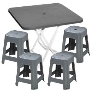 CP 플라스틱 에덴 사각의자 사각 테이블 회색 세트 포차 포장마차 탁자 편의점 야외 행사 학교