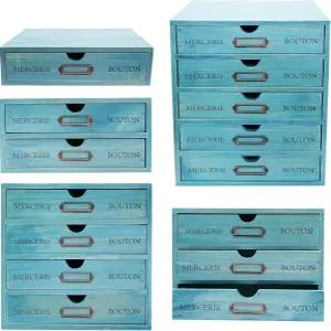 LyeXD 5피스 세트 나무 책상 정리함 미니 데스크 서랍 테이블탑 수납 다단계 공예품 용기 약장 캐비닛 및