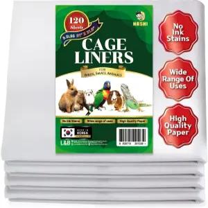 HASHI 버드 케이지 라이너 - 무산 신문지 시트 120매 31인치 x 21.5인치 5.5파운드 포장 애완동물 무독성