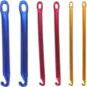 구멍 달린 코바늘 6개입 알루미늄 대형 세트 꿰매기 바느질 수공예품 DIY 직조 도구용 니들