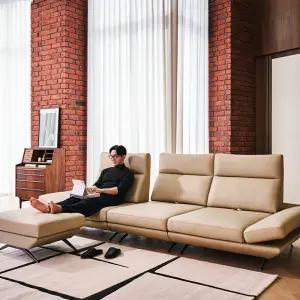 [2일 구매시 3만상품권 100증정] 프리움 3.5인 스윙 전체 천연가죽 소파+스툴