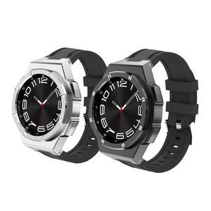 삼성 갤럭시 워치 6 클래식 수정 키트, 스테인레스 스틸 금속 케이스, 실리콘 스트랩 팔찌, 47mm, 43mm