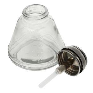 대용량 프레스형 매니큐어 리무버 병 넓은 입구 누수 방지 재사용 가능한 유리 디스펜서 (살롱 및 가정용)