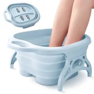 접이식 족욕기 블루 지압 족욕통 발 종아리 휴대용/족탕기/각탕기/발마사지/족욕/대야/임산부/바스켓