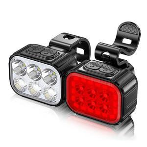 사이클링 미등 자전거 전조등, LED 손전등, 안전 경고, 충전식 방수