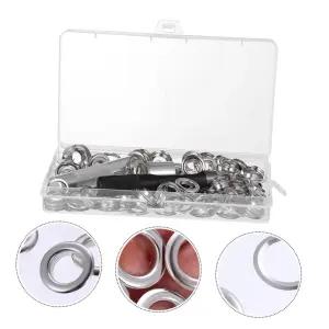 SOESFOUFU 100개 아일렛 구멍 뚫기 도구 키트 (천 캔버스 의류용) 펀치 및 DIY 프로젝트용 보관 상자 포함