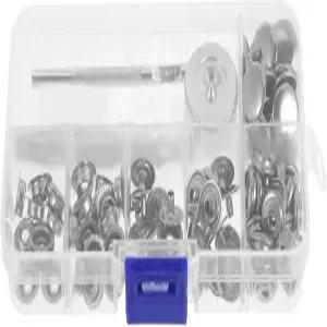 Homoyoyo 25세트 12.5mm 스테인리스 스냅 단추 자켓 가방 가죽 캔버스 바느질 교체용 펀치 도구 및 보관