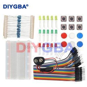 UNO R3 미니 소형 브레드보드용 스타터 키트 Arduino호환 Diy Kit 학교 교육 실험실용 LED 점퍼 와이어 버