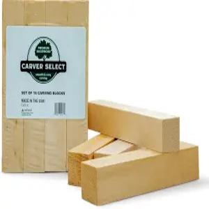 베이스우드 조각 블록 16개 세트 프리미엄 포함 카빙 키트 공예 및 초보자 전문가에게 이상적