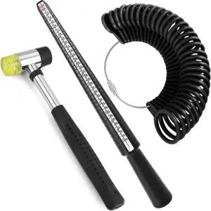 Accmor 플라스틱 링 사이즈 측정 도구 세트 게이지 손가락 측정봉 고무 망치 4가지 스틱 주얼리 제작용