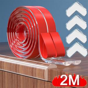 실리콘 보호 스트립 테이프 테이블 가장자리 가드 자기 접착 충돌 방지 안전 가구 코너 보호대 1 m 2m