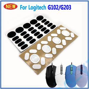 1 10 세트 G102 G103 마우스 용 새 피트 스케이트 패드 검정 흰색 미끄럼 방지 스티커