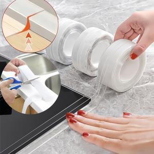 PVC 코킹 방수 씰링 테이프 스트립 욕실 샤워 욕조 실러 주방 싱크를위한 자기 접착 벽 스티커