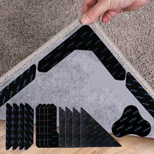 4개/8개/12개 재사용 가능한 양면 러그 그립 테이프 미끄럼 방지 패드 스티커 세탁 가능 지역 카펫