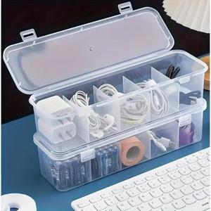 5 구획이 있는 대용량 투명 보관 상자 케이블용 플라스틱 배터리 분리 주최자