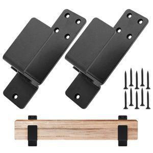 2개 도어 바리케이드 브래킷 바 홀더 헤비 듀티 탄소강 U (2x4 목재용) 집 헛간 창고 차고 대문용