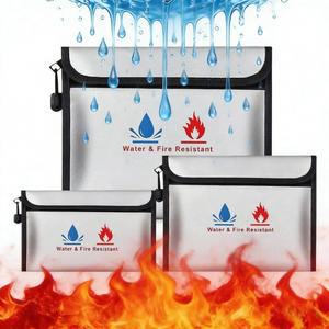 방화 방수 문서 가방 지퍼 장치 증명서 돈 카드 보관 가정 사무실 여행용 휴대용 정리함