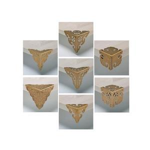 2개 황동 코너 보호대 나무 상자 테이블 캐비닛 충돌 방지 고정판 장식 가구 금속 삼각형 코드