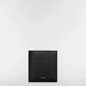 MUST IT_디올 버티컬 반지갑 - 블랙 Dior Gravity 가죽 블랙 스무스 송아지 가죽