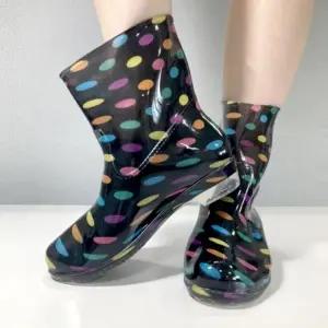 [옷자락]여자 장마철 비오는 날 방수 고무 장화