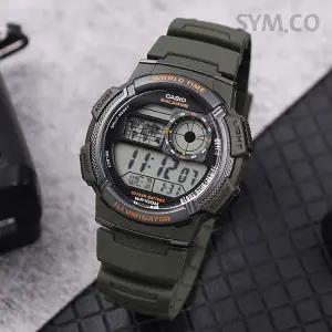 카시오 AE-1000W-3A 군용 군인 전자 방수 스포츠 남자 우레탄 시계 d3