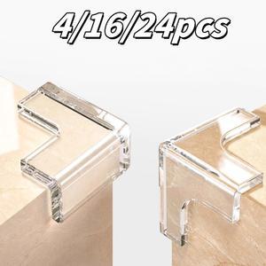 24/16/4Pcs 가구 코너 가장자리 가드 부드러운 고무 보호대 테이블 모서리에서 안전 보호 커버