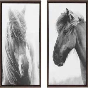 케이트와 로렐 실비의 자비와 불굴의 액자 캔버스 월 아트 세트 알리시아 아블라 18x24 월넛 브라운 2피스