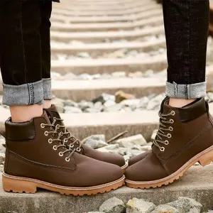 [옷자락]남성 여성 커플화 겨울 털안감 가죽 베이직 워커