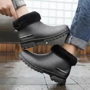 [옷자락]남성 방수 방한 기모 스노우 레인 숏 부츠