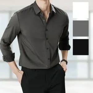 [모로엠] 남성 긴팔 무지 캐주얼 와이셔츠 ON-SHA-QWFN0XLH