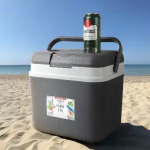 차박 캠핑 휴대용 컵홀더 쿨러 아이스박스 17L 보냉백 모던 깔끔한 쿨링 박스