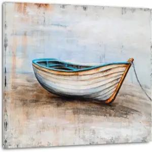 시갤러리 해안 캔버스 벽 아트 핸드 페인팅 보트 스틸 라이프 거실 침실 욕실 장식을 위한 현대 해양 그림