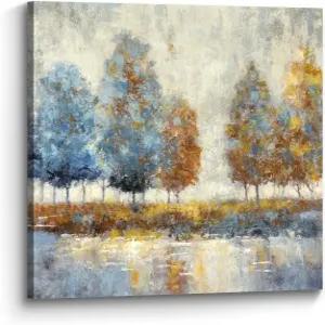 스트림 디자인 트리 캔버스 벽 아트 페인팅 자연 그림 추상 손으로 그린 풍경 프린트 장식 거실 침실 홈