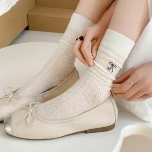 시스루양말 시스루 펀칭 리본 중목양말 LM-0472