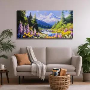 거실용 조경 벽 아트 캔버스 산악 자연 페인팅 장식 침실 녹색 풍경 액자 그림 텍스처 홈 오피스 다이닝 룸