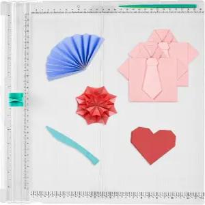 Kandishiex 12 x 인치 종이 트리머 커터 스코어 보드 스크랩북 카드 봉투 쿠폰 및 사진을 만들기 위한 접기