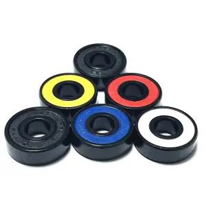 프리미엄 스케이트보드 베어링 프로 롱보드 608 ABEC 9 와셔 및 스페이서 트로피컬 오렌지(10팩) 8 22 7mm