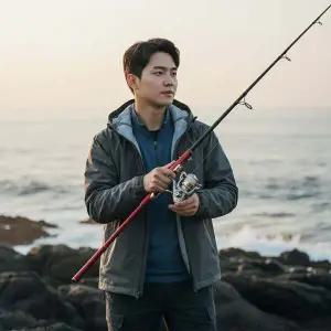 수퍼레드 3-450 원투낚시대 갯바위 루어 스피닝 로드 레드색상