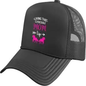 클라이드데일 소녀 말 장난감 승마 러버 트럭 운전사 모자와 조절 가능한 메쉬 뒷면