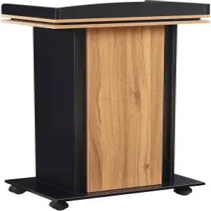 포디움 스탠드 바퀴 달린 나무 수납 공간이 있는 렉터른 마이크 15MM 파티클 보드 레스토랑 교회 세미나 및