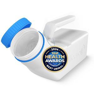 틸케어의 어두운 뚜껑 속에서 빛나는 남성용 소변기 (1팩) - 32온스 / 1000mL 두께 플라스틱 침대 팬 병, 나사형 방수 휴대용 병 여행용 소변 수집 용기