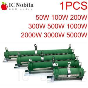 1PCS 조정 가능한 권선 저항기 50W 100W RX20-T 고전력 슬라이딩 가변 세라믹