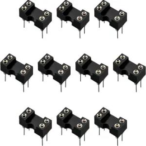 리파워 DIP IC 칩 소켓 어댑터 납땜 [PCB 회로 기판용] - 2.54mm 피치/4 원형 핀/10개
