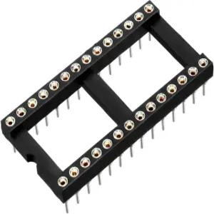 uxcell 6pcs DIP IC 칩 소켓 어댑터 2.54mm 피치 로우 2열 28 원형 핀 납땜