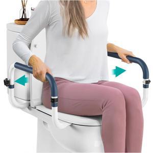 PE N 화장실 안전 레일(250파운드) - 조절 가능한 레일, 노인용 바, 손잡이가 있는 시트 및 장애인용 그립 바 1팩